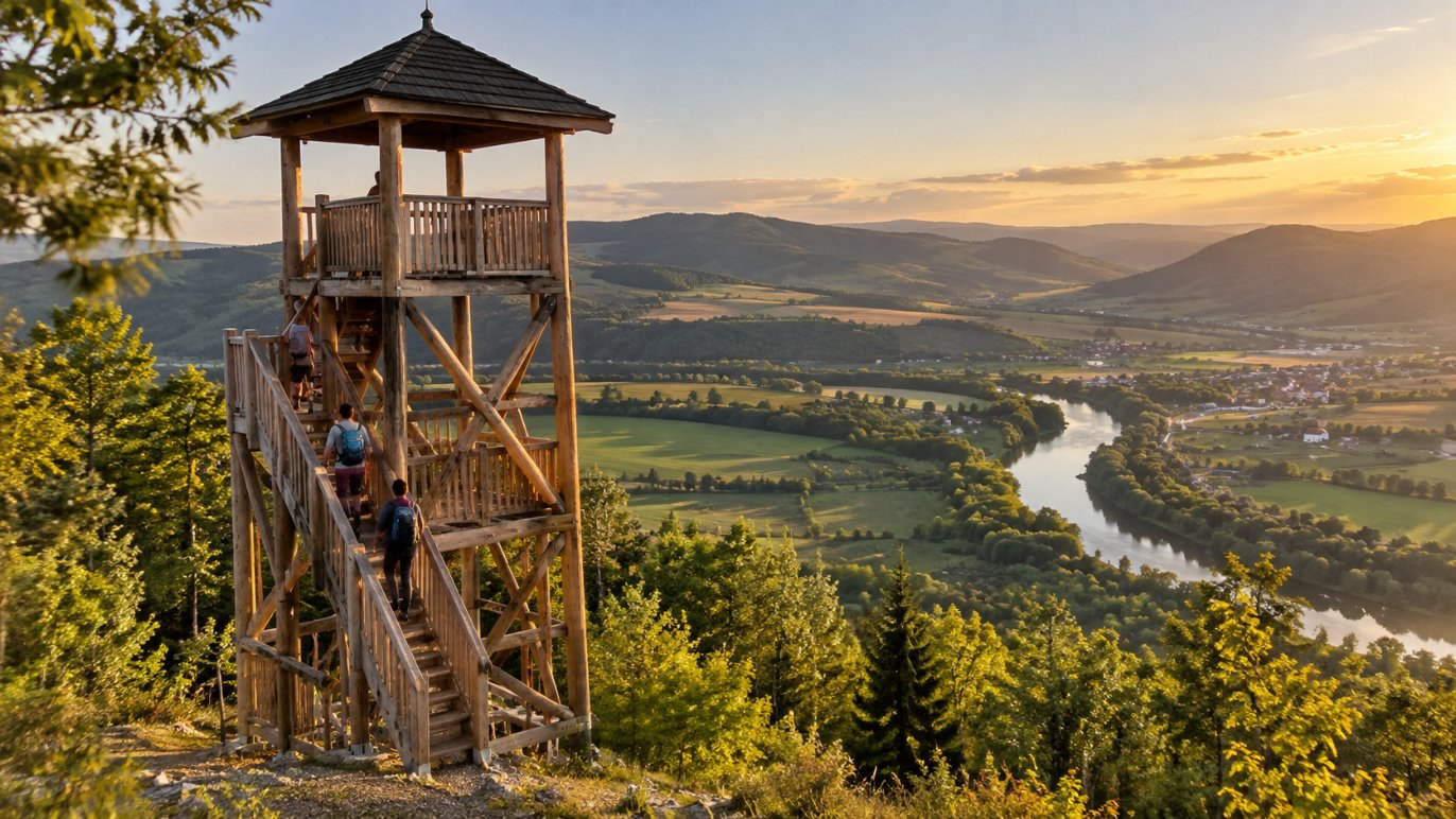 Terra Incognita 2027 – drevená rozhľadňa nad údolím v Košickom kraji, turistická infraštruktúra